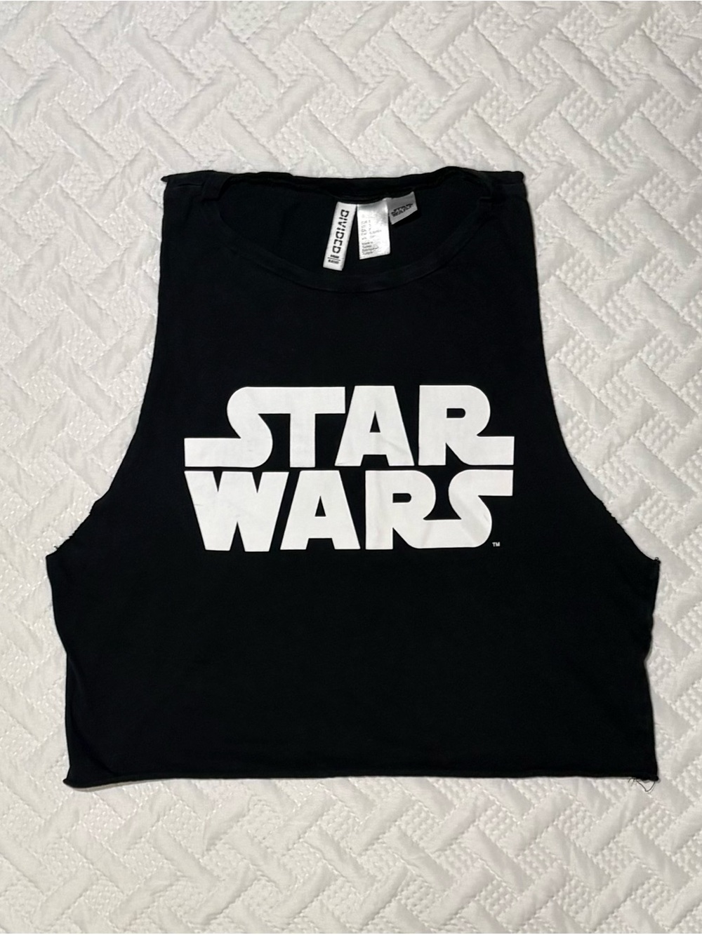 H&M Divided Star Wars crop top white & black muscle tank silhouette